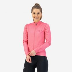 Bluza rowerowa damska Rogelli Core. Czerwone bluzy sportowe damskie Rogelli, xl, bez wzorów, bez kaptura, rowerowe. Za 259.00 zł.