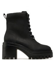 Calvin Klein Jeans Trzewiki Chunky Heeled Zip Boot Lth YW0YW01548 Czarny. Czarne botki damskie Calvin Klein Jeans, z jeansu, bez obcasa, na słupku, bez zapięcia. Za 429.99 zł.