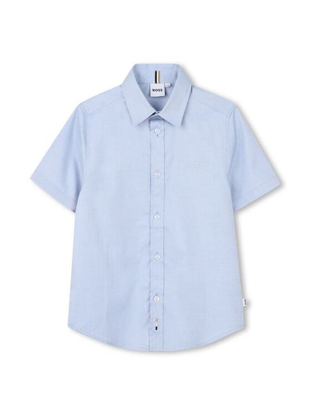 BOSS Koszula J53160 S Błękitny Regular Fit. Niebieskie koszule dla chłopców Boss, bez wzorów, z bawełny, bez kołnierzyka, bez ramiączek. Za 213.99 zł.
