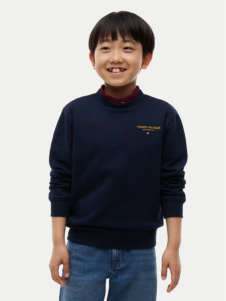 Tommy Hilfiger Bluza Essential KB0KB10766 Granatowy Regular Fit. Niebieskie bluzy dla chłopców Tommy Hilfiger, bez wzorów, bez ramiączek, bez kaptura. Za 249.99 zł.