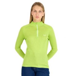 Vega - damska koszulka 100% merino wełna 195 g/m² z zamkiem YKK. Zielone koszulki sportowe damskie WOOLONA, m, bez wzorów, z wełny, bez kołnierzyka, bez ramiączek, trekkingowe. W wyprzedaży za 306.00 zł.