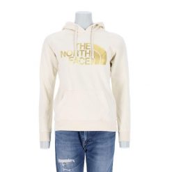 Damska bluza z kapturem TNF beżowa. Brązowe bluzy damskie The North Face, l, bez wzorów, z materiału, z kapturem. Za 114.98 zł.
