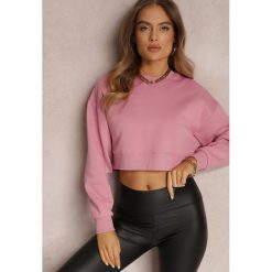 Ciemnoróżowa Bluza Oversize Khadimat. Czerwone bluzy damskie Renee, l, bez wzorów, z polaru, bez kaptura. Za 79.99 zł.