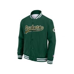 Kurtka Green Bay Packers. Zielone kurtki męskie FANATICS, bez wzorów, sportowe, bez kaptura. W wyprzedaży za 323.00 zł.
