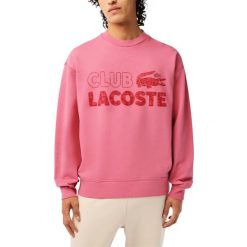 Bluza męska Lacoste SH5453. Czerwone bluzy męskie Lacoste, m, bez wzorów, z bawełny, bez kaptura. Za 397.00 zł.