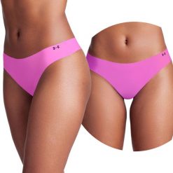 Majtki damskie stringi Under Armour Pure Stretch 3-PAK. Brązowe bokserki damskie Under Armour, l, bez wzorów. Za 95.99 zł.
