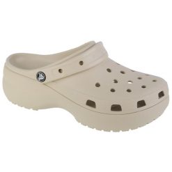 Buty do chodzenia damskie Crocs Classic Platform Clog. Brązowe klapki damskie Crocs, bez wzorów, z materiału. Za 277.05 zł.
