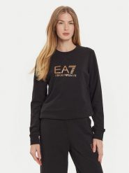 EA7 Emporio Armani Bluza 8NTM35 TJTXZ 0210 Czarny Regular Fit. Czarne bluzy damskie EA7 Emporio Armani, xl, bez wzorów, z bawełny, bez kaptura. Za 259.99 zł.