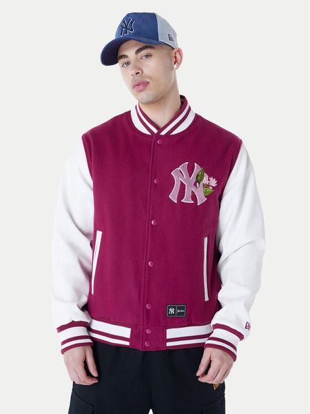New Era Kurtka bomber Yankees MLB Floral 60596333 Bordowy Regular Fit. Czerwone kurtki męskie New Era, m, bez wzorów, z wełny, bez kaptura. Za 519.99 zł.