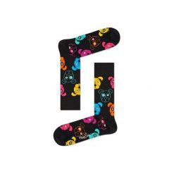 Skarpetki Happy Socks - Animal (DOG01-9001). Czarne skarpety męskie Happy Socks, w kolorowe wzory, z bawełny. Za 34.90 zł.