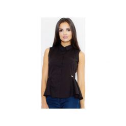 Koszula M357 Czarny. Czarne koszule damskie Figl, z bawełny, eleganckie, bez rękawów. Za 89.00 zł.