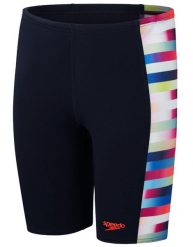 Kąpielówki chłopięce spodenki kąpielowe Speedo Digital Panel Jammer. Czarne kąpielówki dla chłopców Speedo, bez wzorów, z materiału. Za 131.98 zł.