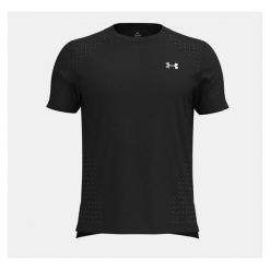 Koszulka do biegania męska Under Armour Launch Elite. Czarne koszulki sportowe męskie Under Armour, m, bez wzorów, bez kołnierzyka, bez ramiączek, do biegania. Za 255.55 zł.