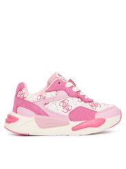 Guess Sneakersy K5BZ48 WO130 Różowy. Czerwone buty sportowe dziewczęce Guess, z aplikacjami, ze skóry, bez zapięcia. Za 229.99 zł.