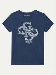 Guess T-Shirt J5GI02 K6YW4 Granatowy Regular Fit. Niebieskie t-shirty i topy dla dziewczynek Guess, z aplikacjami, z bawełny, bez ramiączek. Za 59.99 zł.