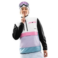 Damska bluza polarowa ze stójką Siroko Vinicunca-W White. Białe bluzy damskie SIROKO, bez wzorów, z polaru, bez kaptura. Za 253.00 zł.