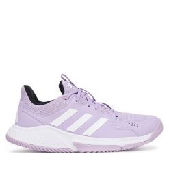 Buty halowe adidas. Fioletowe obuwie sportowe damskie Adidas, bez wzorów. Za 329.99 zł.