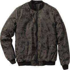 Kurtka ze sztucznej skóry Regular Fit bonprix czarno-szary moro. Kurtki męskie marki Giacomo Conti. Za 124.99 zł.