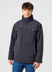 WRANGLER MĘSKA KURTKA ZIMOWA WINTER JACKET BLACK 112357266 W45B011936. Czarne kurtki męskie Wrangler, na zimę, m, bez wzorów, bez kaptura. Za 419.99 zł.