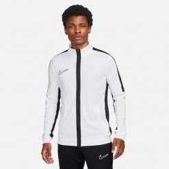 Bluza treningowa męska Nike Academy 23. Białe kurtki sportowe męskie Nike, m, bez wzorów, do piłki nożnej. Za 184.85 zł.