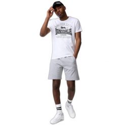 Koszulka Lonsdale Kilchoan. Białe koszulki sportowe męskie Lonsdale, m, bez wzorów, z bawełny, bez kołnierzyka, bez ramiączek. Za 120.00 zł.
