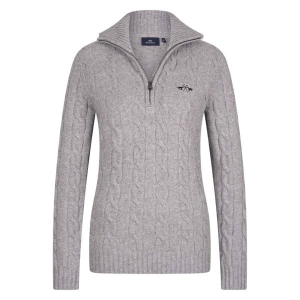 Sweter damski HV Polo Dunya. Szare swetry damskie HV POLO, na zimę, l, bez wzorów, z bawełny, eleganckie, bez kołnierzyka, bez ramiączek, długie, bez kaptura. Za 426.50 zł.