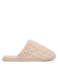 Calvin Klein Kapcie Home Slipper Fur Aop HW0HW03218 Beżowy. Brązowe kapcie damskie Calvin Klein, bez wzorów, z materiału. Za 249.99 zł.