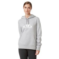 Bluza z kapturem damska Helly Hansen Nord Graphic Pullover Hoodie. Szare bluzy damskie Helly Hansen, s, bez wzorów, sportowe, bez kołnierzyka, bez ramiączek, z kapturem. Za 372.00 zł.
