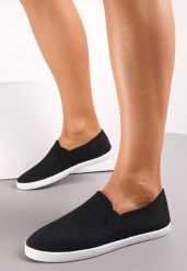 Czarne Materiałowe Tenisówki na Elastycznej Podeszwie Aishani. Czarne trampki i tenisówki damskie Renee, bez wzorów, z jeansu, eleganckie, bez zapięcia. Za 34.99 zł.