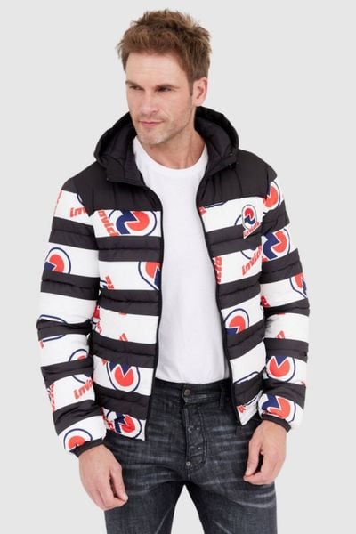 INVICTA Puchowa kurtka męska w pasy i logo, Rozmiar M. Kurtki męskie Invicta, l, bez wzorów, z puchu, bez kaptura. W wyprzedaży za 560.99 zł.
