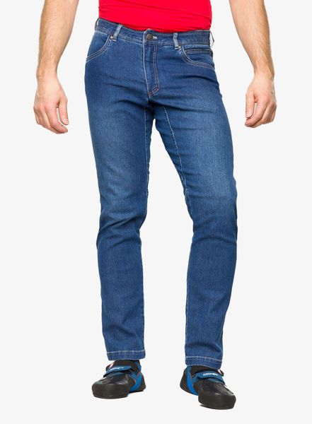 Spodnie wspinaczkowe męskie Ocun Typhoon Jeans. Niebieskie spodnie materiałowe męskie Ocun, m, bez wzorów, z bawełny, eleganckie. Za 373.99 zł.