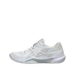 Obuwie sportowe ASICS GEL-TACTIC™ 13 Damskie Białe z srebrnymi akcentami. Białe obuwie sportowe damskie Asics, bez wzorów, z materiału, do siatkówki. Za 503.20 zł.