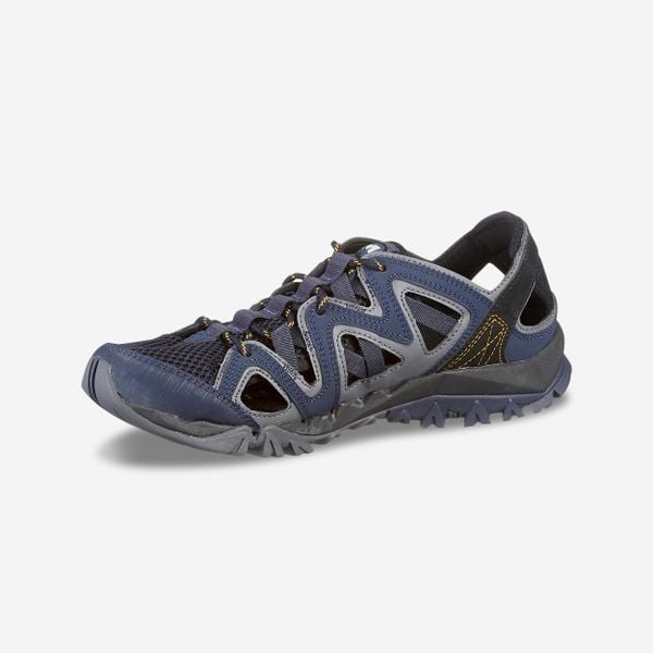 Sandały turystyczne męskie Merrell Tetrex Crest Wrap. Niebieskie sandały męskie Merrell, z materiału, bez zapięcia. Za 279.99 zł.