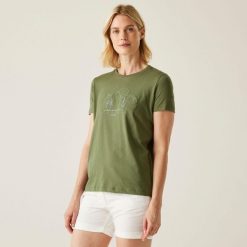 Koszulka sportowa damska Filandra VX. Brązowe koszulki sportowe damskie Regatta, bez wzorów, bez kołnierzyka, bez ramiączek. Za 121.00 zł.