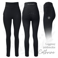 Legginsy jeździeckie z pełnym lejem silikonowym JD ATTACK Cathrine czarne. Czarne legginsy damskie JD ATTACK, l, bez wzorów, z elastanu. Za 249.99 zł.