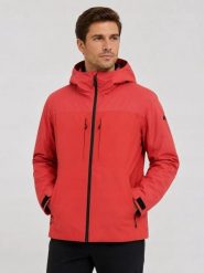 KURTKA TREKKINGOWA MĘSKA 4F Z KAPTUREM POMARAŃCZOWA. Brązowe kurtki męskie 4f, l, bez wzorów, do biegania. Za 399.99 zł.