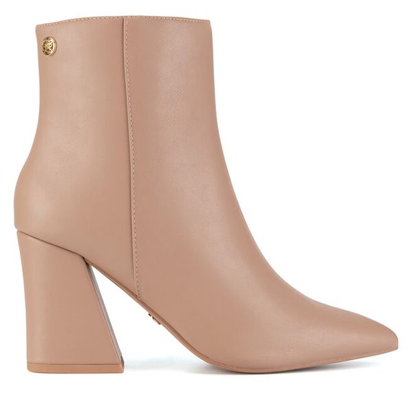 Botki Nine West. Brązowe botki damskie Nine West, bez obcasa, na słupku, bez zapięcia. Za 279.99 zł.