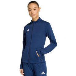 Bluza damska adidas Entrada 26 Track. Niebieskie bluzy damskie Adidas, bez wzorów, z poliesteru, bez kaptura. Za 121.99 zł.
