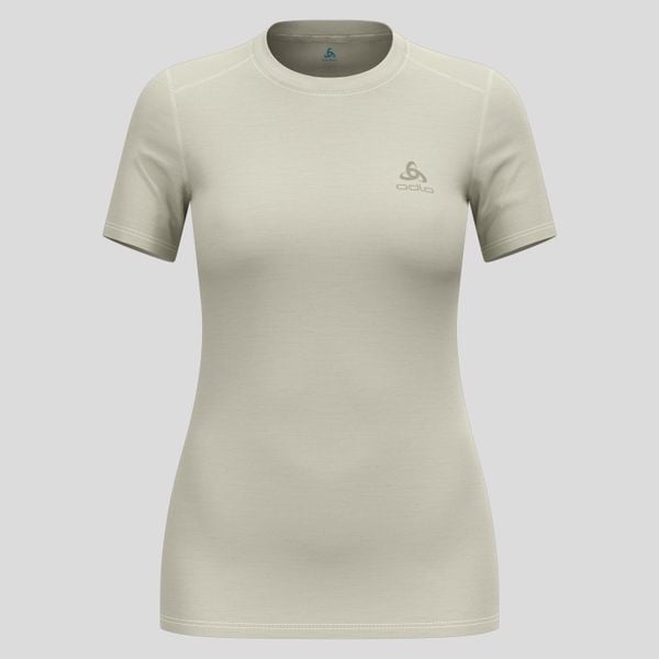 Koszulka damska ODLO Merino 160 BL TOP krótki rękaw - beżowa, 100% wełna. Białe t-shirty damskie Odlo, m, bez wzorów, z wełny, bez kołnierzyka. W wyprzedaży za 287.99 zł.