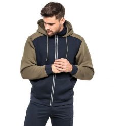 Bluza męska piankowa HELBOS AVACORE granatowo-oliwkowa. Niebieskie bluzy męskie AVACORE, l, bez wzorów, z materiału, z kapturem. Za 139.00 zł.