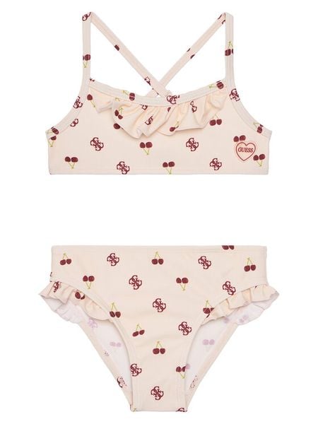 Guess Strój kąpielowy J5GZ49 MC052 Beżowy. Brązowe stroje kąpielowe dla dziewczynek Guess, z aplikacjami, z syntetyku. Za 119.99 zł.