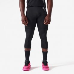 Legginsy koszykarskie 3/4 NBA męskie Tight 900. Czarne legginsy sportowe męskie TARMAK, l, bez wzorów, z materiału, na fitness i siłownię. Za 109.99 zł.