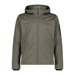 Kurtka męska turystyczna CMP 39A5027M. Zielone kurtki męskie CMP, l, bez wzorów, z softshellu, sportowe, z kapturem. Za 340.00 zł.