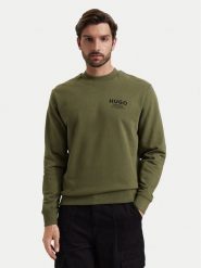 HUGO Bluza Nespon 50572772 Zielony ciemny Regular Fit. Zielone bluzy męskie Hugo, m, bez wzorów, z bawełny, bez kaptura. Za 349.99 zł.