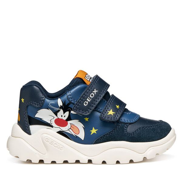 Sneakersy Geox. Niebieskie trampki i tenisówki chłopięce Geox, bez wzorów, bez zapięcia. Za 229.99 zł.