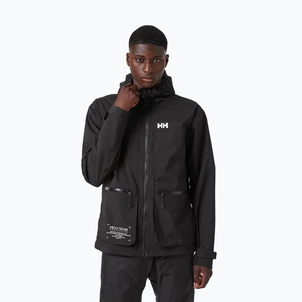 Kurtka przeciwdeszczowa męska Helly Hansen Move Hooded Rain. Czarne kurtki męskie Helly Hansen, m, bez wzorów, trekkingowe. Za 848.50 zł.