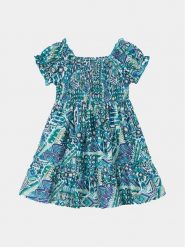 Mayoral Sukienka letnia 3937 Kolorowy Regular Fit. Sukienki dla dziewczynek Mayoral, na lato, bez wzorów, z bawełny, bez ramiączek. Za 129.99 zł.
