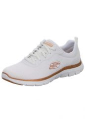 Obuwie Sportowe Damskie Skechers Mesh Lace-Up W Biały. Białe obuwie sportowe damskie Skechers, bez wzorów, z materiału. Za 305.00 zł.