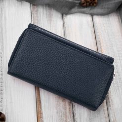 Paolo Peruzzi Portfel damski duży granatowy pojemny T-138-NV. Niebieskie portfele damskie Paolo Peruzzi, bez wzorów. Za 155.19 zł.