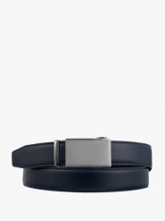 Granatowy pasek ze skóry licowej. Niebieskie paski damskie Ryłko, bez wzorów, ze skóry, eleganckie. Za 129.99 zł.